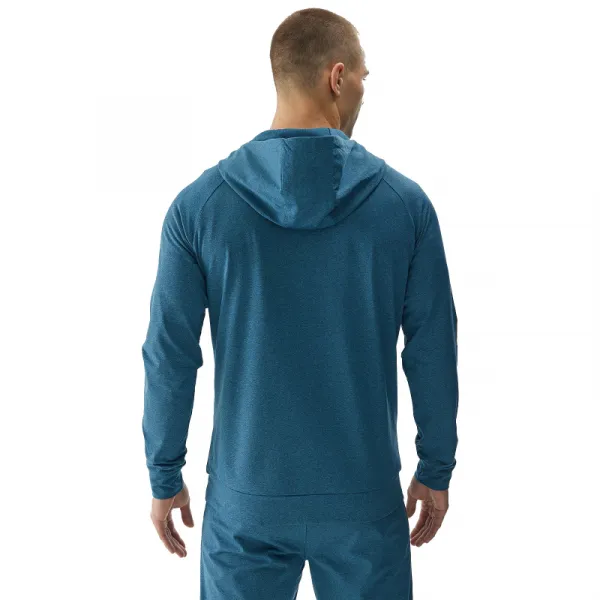 Pánska tréningová mikina so zipsom 4F SWEATSHIRT FNK-WAW24TFSWM404-46M-TEAL MELANGE