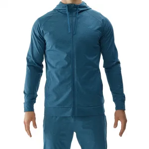 Pánska tréningová mikina so zipsom 4F SWEATSHIRT FNK-WAW24TFSWM404-46M-TEAL MELANGE