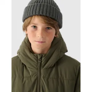 Chlapčenská bunda 4F JUNIOR DOWN JACKET-JWAW24TDJAM464-43S-KHAKI