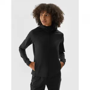 Dámska zateplená tréningová mikina so zipsom 4F SWEATSHIRT FNK-WAW24TFSWF406-20S-DEEP BLACK