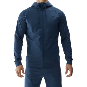 Pánska tréningová mikina so zipsom 4F SWEATSHIRT FNK-WAW24TFSWM404-31M-NAVY MELANGE