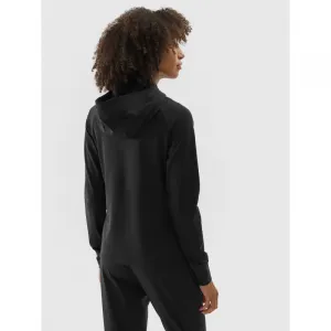 Dámska zateplená tréningová mikina so zipsom 4F SWEATSHIRT FNK-WAW24TFSWF406-20S-DEEP BLACK