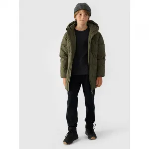 Chlapčenská bunda 4F JUNIOR DOWN JACKET-JWAW24TDJAM464-43S-KHAKI