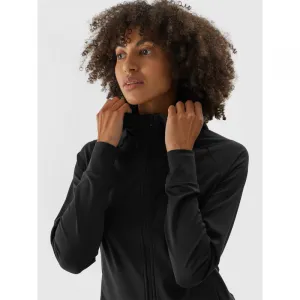 Dámska zateplená tréningová mikina so zipsom 4F SWEATSHIRT FNK-WAW24TFSWF406-20S-DEEP BLACK