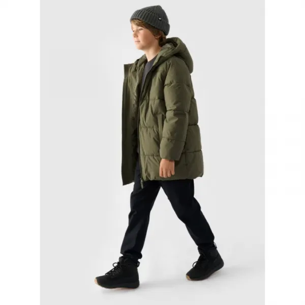Chlapčenská bunda 4F JUNIOR DOWN JACKET-JWAW24TDJAM464-43S-KHAKI