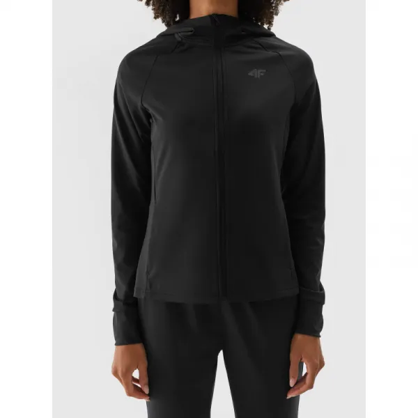 Dámska zateplená tréningová mikina so zipsom 4F SWEATSHIRT FNK-WAW24TFSWF406-20S-DEEP BLACK