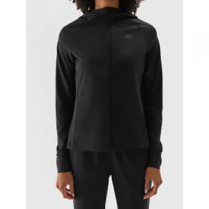 Dámska zateplená tréningová mikina so zipsom 4F SWEATSHIRT FNK-WAW24TFSWF406-20S-DEEP BLACK
