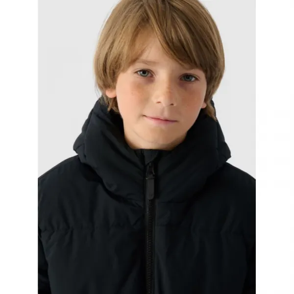 Chlapčenská bunda 4F JUNIOR DOWN JACKET-JWAW24TDJAM464-20S-DEEP BLACK