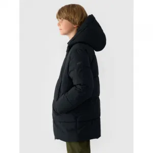 Chlapčenská bunda 4F JUNIOR DOWN JACKET-JWAW24TDJAM464-20S-DEEP BLACK