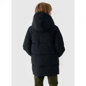 Chlapčenská bunda 4F JUNIOR DOWN JACKET-JWAW24TDJAM464-20S-DEEP BLACK