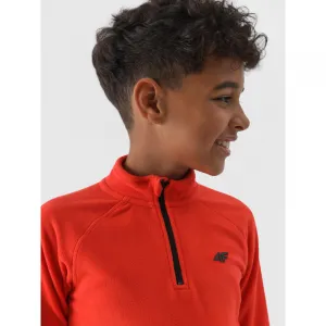 Chlapčenská lyžiarska flisová mikina 4F JUNIOR FLEECE UNDERWEAR-JWAW24UFLEM050-62S-RED