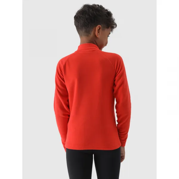 Chlapčenská lyžiarska flisová mikina 4F JUNIOR FLEECE UNDERWEAR-JWAW24UFLEM050-62S-RED