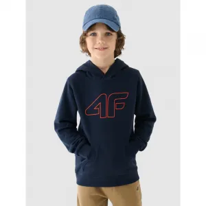 Chlapčenská mikina s kapucňou 4F JUNIOR SWEATSHIRT-JWMM00TSWSM1292-31S-NAVY