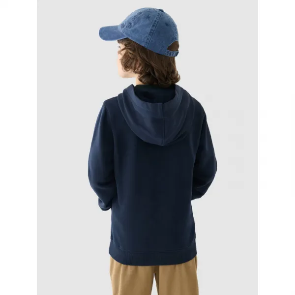 Chlapčenská mikina s kapucňou 4F JUNIOR SWEATSHIRT-JWMM00TSWSM1292-31S-NAVY