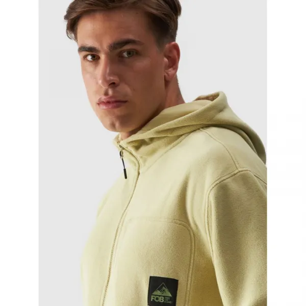 Pánska flisová mikina so zipsom 4F FLEECE-WAW24TFLEM252-44S-OLIVE