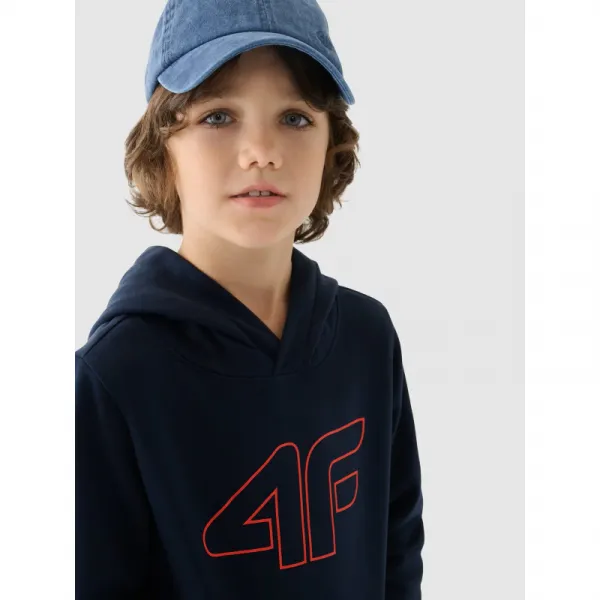 Chlapčenská mikina s kapucňou 4F JUNIOR SWEATSHIRT-JWMM00TSWSM1292-31S-NAVY