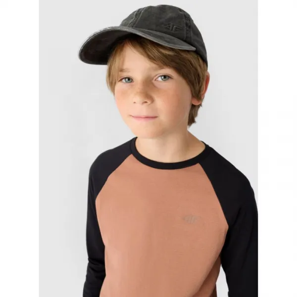 Chlapčenské tričko s dlhým rukávom 4F JUNIOR LONGSLEEVE-JWAW24TLONM293-65S-PALE CORAL