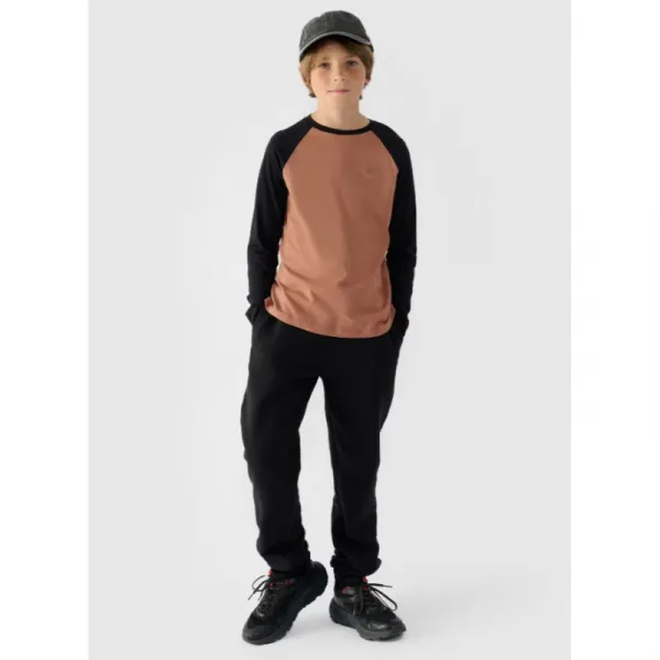 Chlapčenské tričko s dlhým rukávom 4F JUNIOR LONGSLEEVE-JWAW24TLONM293-65S-PALE CORAL
