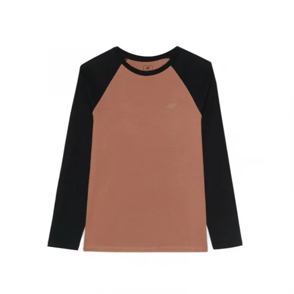 Chlapčenské tričko s dlhým rukávom 4F JUNIOR LONGSLEEVE-JWAW24TLONM293-65S-PALE CORAL