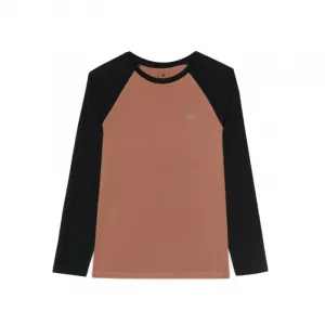 Chlapčenské tričko s dlhým rukávom 4F JUNIOR LONGSLEEVE-JWAW24TLONM293-65S-PALE CORAL
