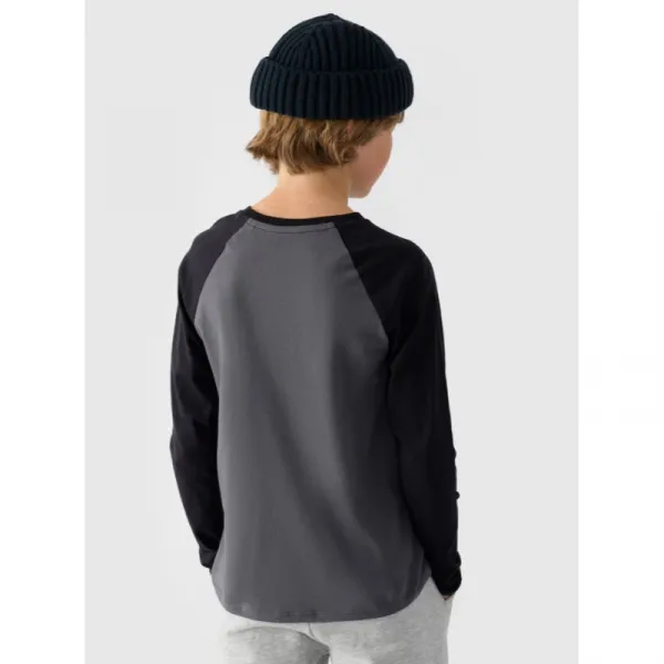 Chlapčenské tričko s dlhým rukávom 4F JUNIOR LONGSLEEVE-JWAW24TLONM293-22S-ANTHRACITE