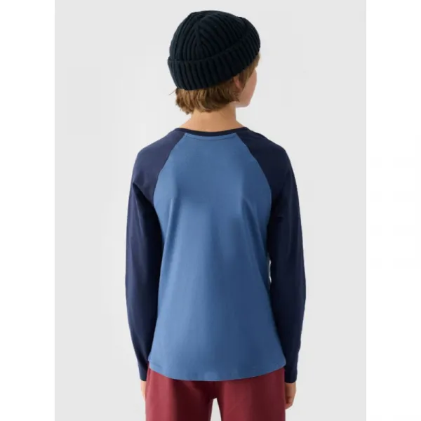 Chlapčenské tričko s dlhým rukávom 4F JUNIOR LONGSLEEVE-JWAW24TLONM293-32S-DENIM
