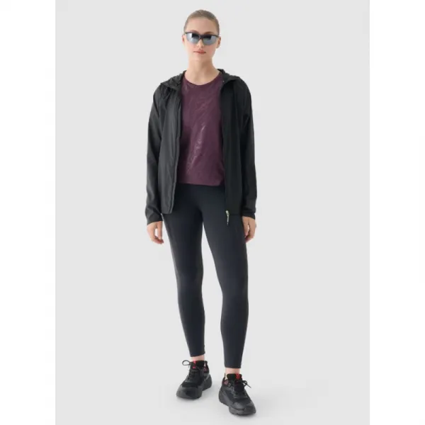 Dámske bežecké zateplené legíny 4F TIGHTS FNK-WAW24TFTIF266-22S-ANTHRACITE