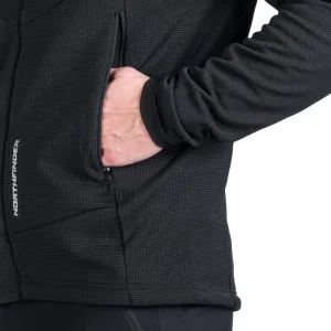 Pánska turistická mikina so zipsom NORTHFINDER GIOELE-411greyblack