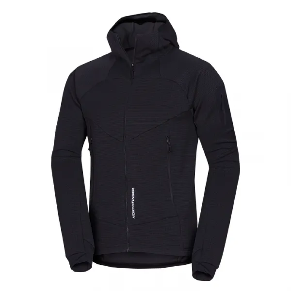 Pánska turistická mikina so zipsom NORTHFINDER GIOELE-411greyblack