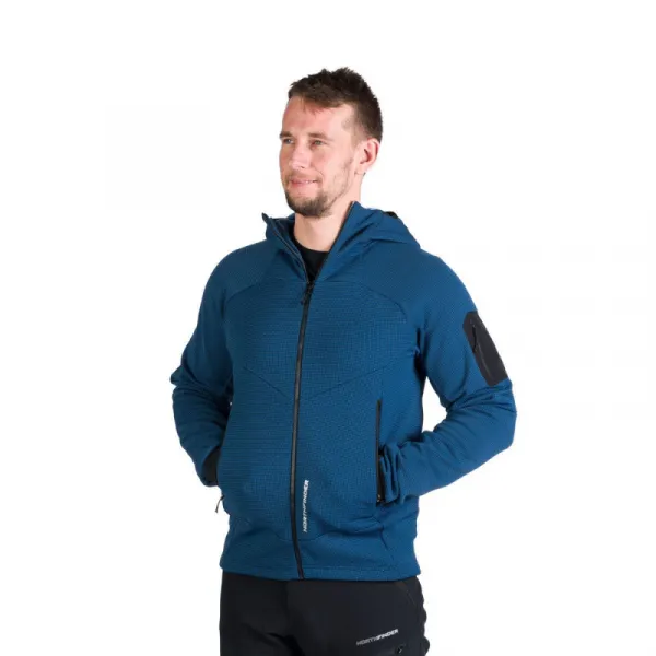 Pánska turistická mikina so zipsom NORTHFINDER GIOELE-282blueblack