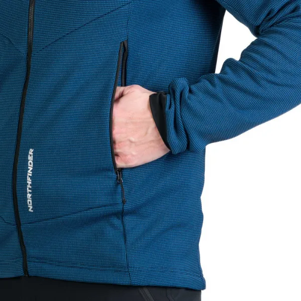Pánska turistická mikina so zipsom NORTHFINDER GIOELE-282blueblack