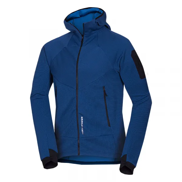 Pánska turistická mikina so zipsom NORTHFINDER GIOELE-282blueblack