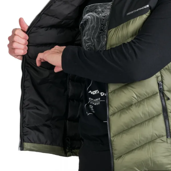 Pánska turistická vesta NORTHFINDER FILIPPO-550blackdarkgreen