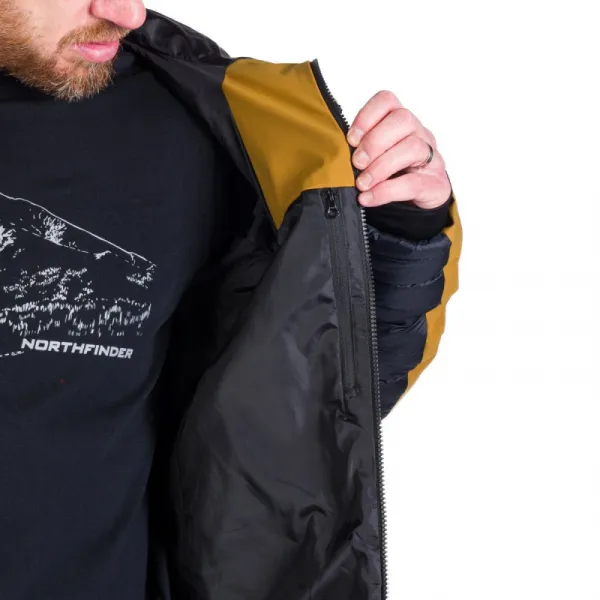 Pánska turistická bunda NORTHFINDER WATSON 579mustardblack