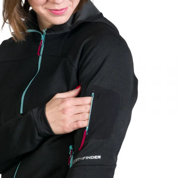 Dámska turistická mikina so zipsom NORTHFINDER DARLA-270blackblack