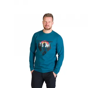 Pánske turistické tričko s dlhým rukávom NORTHFINDER CLAIR-526inkblue