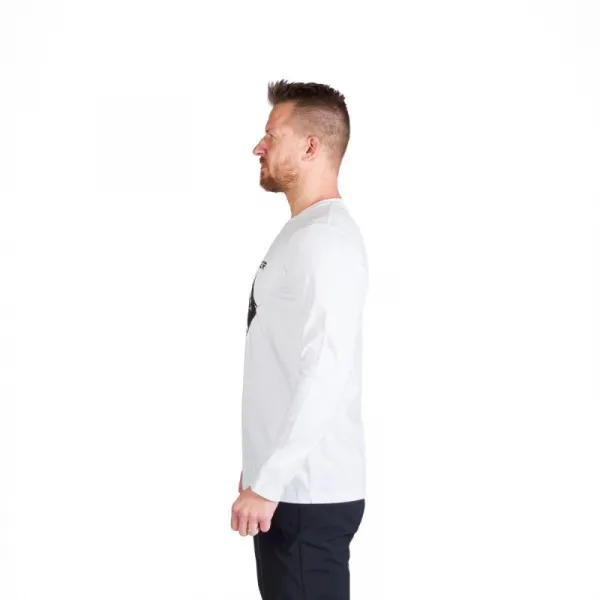 Pánske turistické tričko s dlhým rukávom NORTHFINDER CLAIR-377white