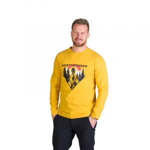 Pánske turistické tričko s dlhým rukávom NORTHFINDER CLAIR-314goldenyellow