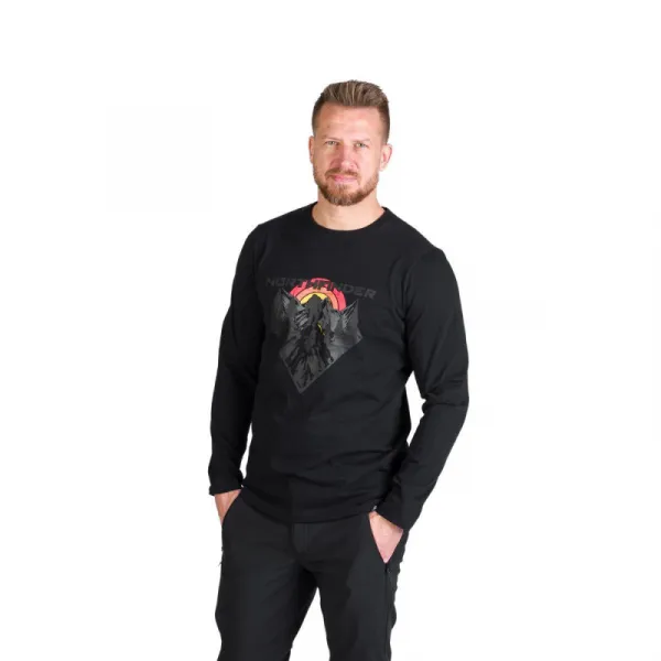 Pánske turistické tričko s dlhým rukávom NORTHFINDER CLAIR-269black