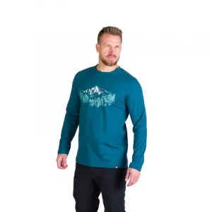 Pánske turistické tričko s dlhým rukávom NORTHFINDER STEWART-526inkblue