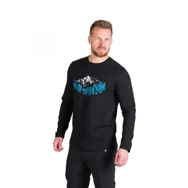 Pánske turistické tričko s dlhým rukávom NORTHFINDER STEWART-269black