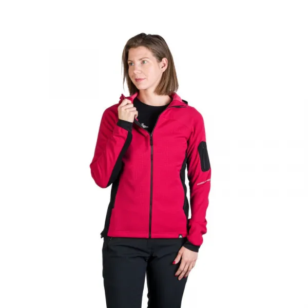 Dámska turistická mikina so zipsom NORTHFINDER DARLA-577cherryblack