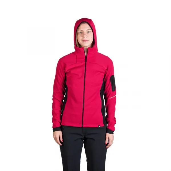 Dámska turistická mikina so zipsom NORTHFINDER DARLA-577cherryblack