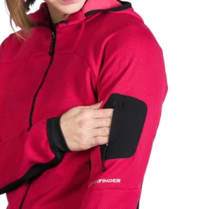 Dámska turistická mikina so zipsom NORTHFINDER DARLA-577cherryblack