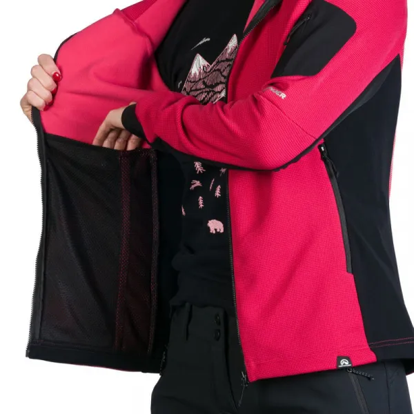 Dámska turistická mikina so zipsom NORTHFINDER DARLA-577cherryblack