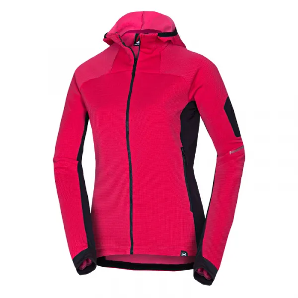 Dámska turistická mikina so zipsom NORTHFINDER DARLA-577cherryblack
