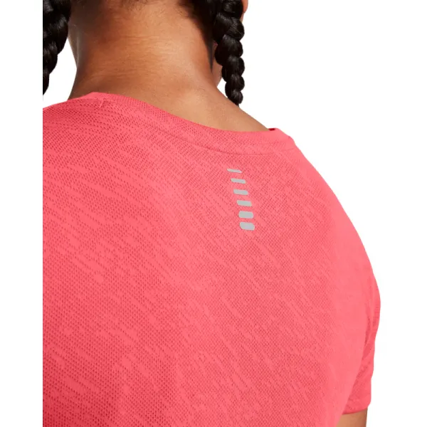 Dámske tréningové tričko s krátkym rukávom UNDER ARMOUR UA Launch Camo Shortsleeve-RED