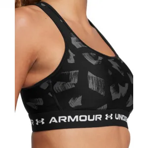 Dámska tréningová športová podprsenka UNDER ARMOUR Crossback Mid Print-BLK