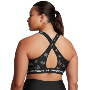 Dámska tréningová športová podprsenka UNDER ARMOUR Crossback Mid Print-BLK