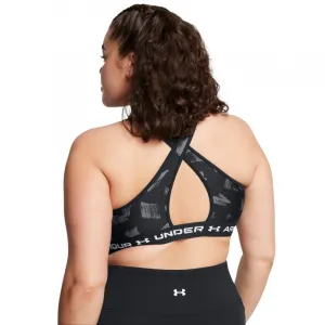 Dámska tréningová športová podprsenka UNDER ARMOUR Crossback Mid Print-BLK